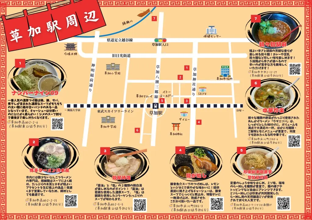 草加ラーメン食べ歩きマップ